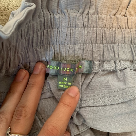 Blue Paperbag Waist Shorts - Picture 8 of 14